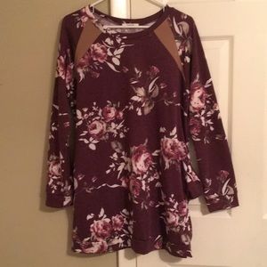 Floral tunic sweatshirt